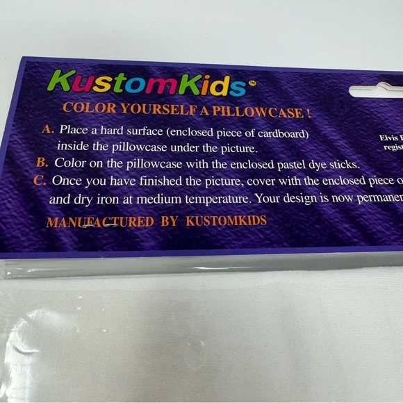 Vintage Elvis Presley Color My Dreams Pillowcase Art Kit by KustomKids NWT - Picture 5 of 8